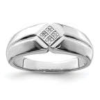 Sterling Silver Rhodium Plated Diam. Men's Ring