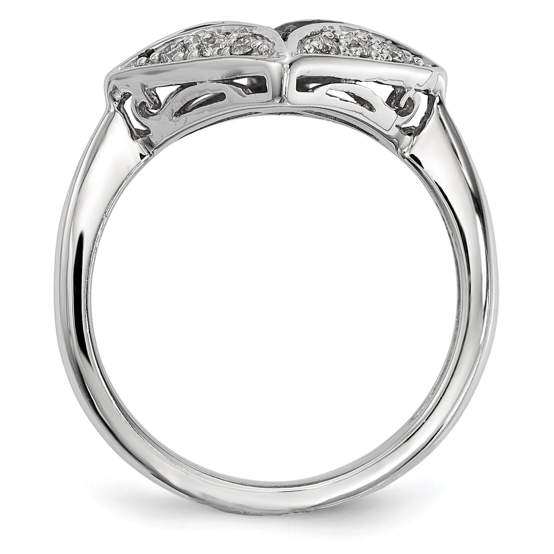 Sterling Silver Champagne Diamond & Diamond Shape Ring Secondary image