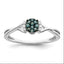 White Night Sterling Silver Rhodium-plated Blue and White Diamond Oval Ring
