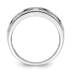 White Night Sterling Silver Rhodium-plated Black and White Diamond Ring