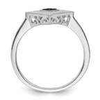 White Night Sterling Silver Rhodium-plated Black and White Diamond Ring