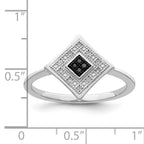 White Night Sterling Silver Rhodium-plated Black and White Diamond Ring