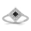 White Night Sterling Silver Rhodium-plated Black and White Diamond Ring