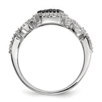 Sterling Silver Black and White Diamond Ring