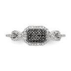 Sterling Silver Black and White Diamond Ring