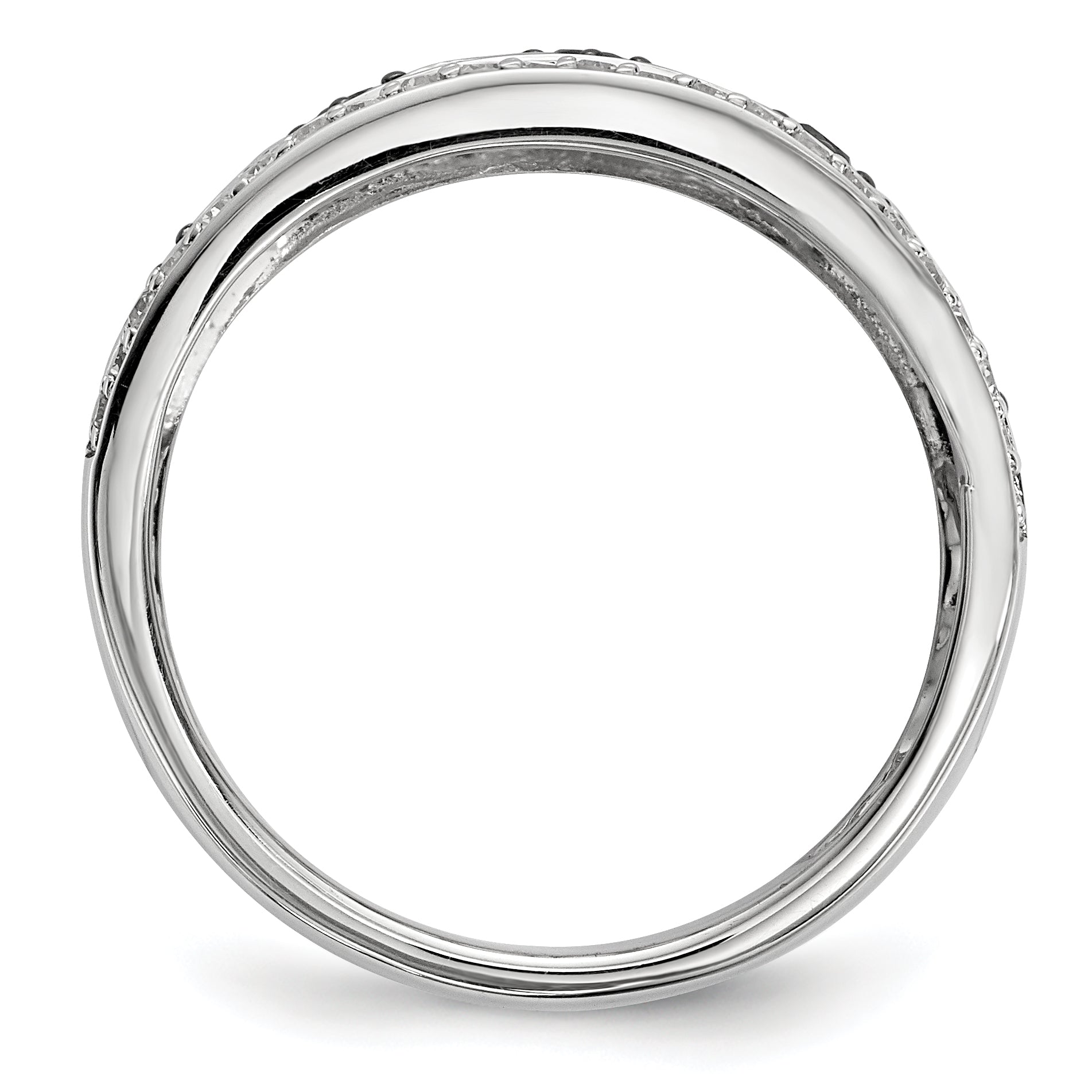 Sterling Silver Black/White Diamond Ring
