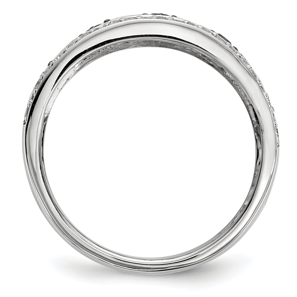 Sterling Silver Black/White Diamond Ring