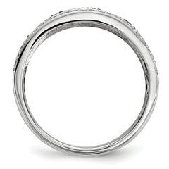 Sterling Silver Black/White Diamond Ring