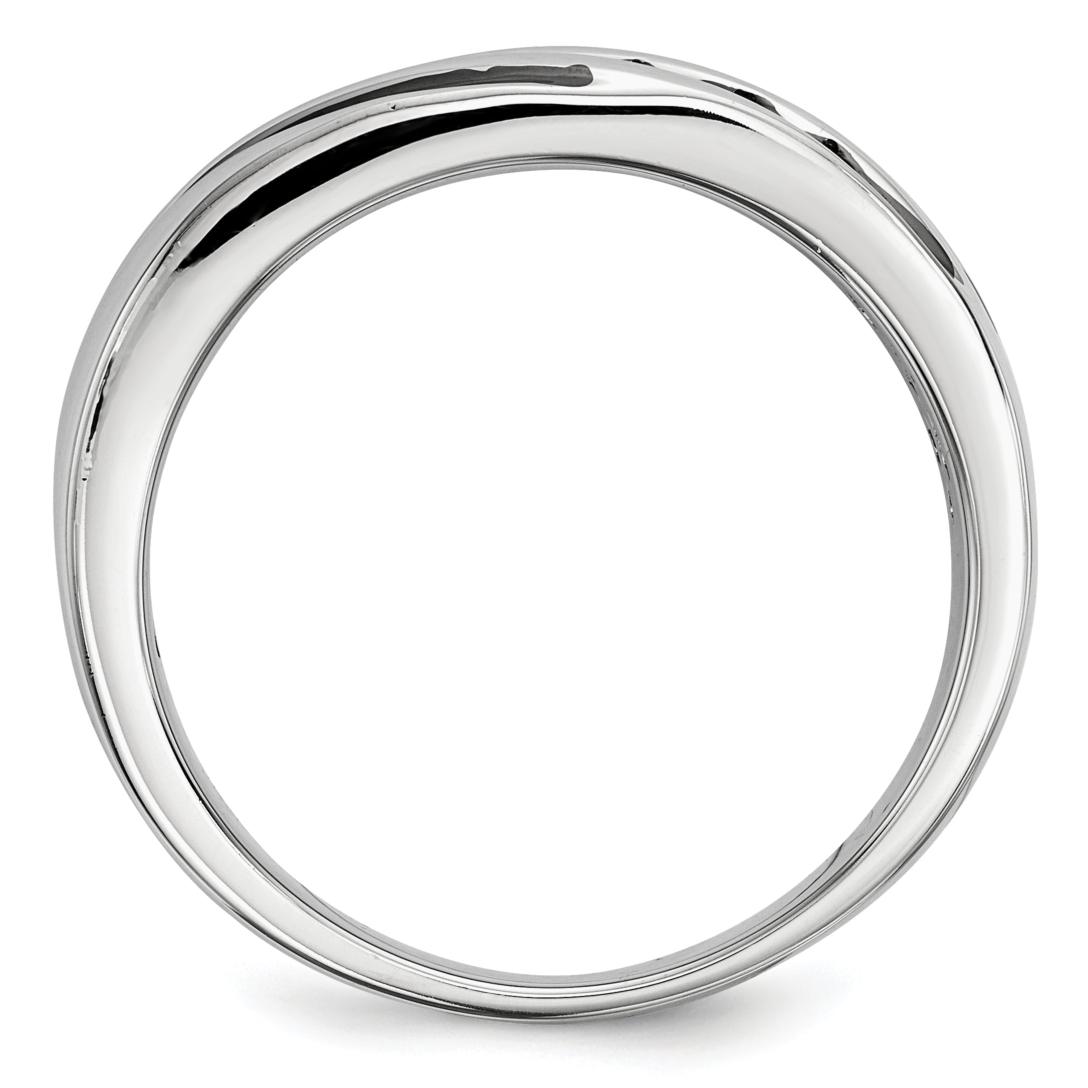 White Night Sterling Silver Rhodium-plated Black Diamond Men's Band Ring Secondary image