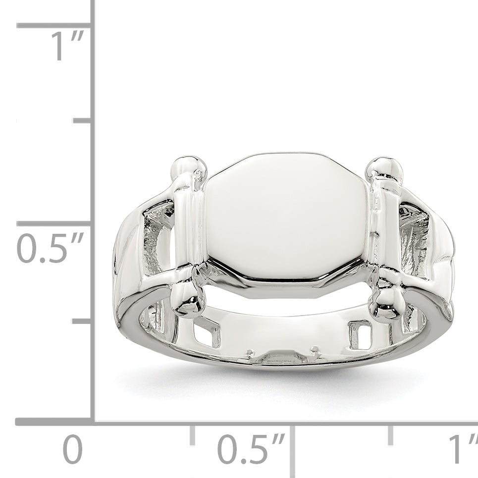 Sterling Silver Fancy Signet Ring