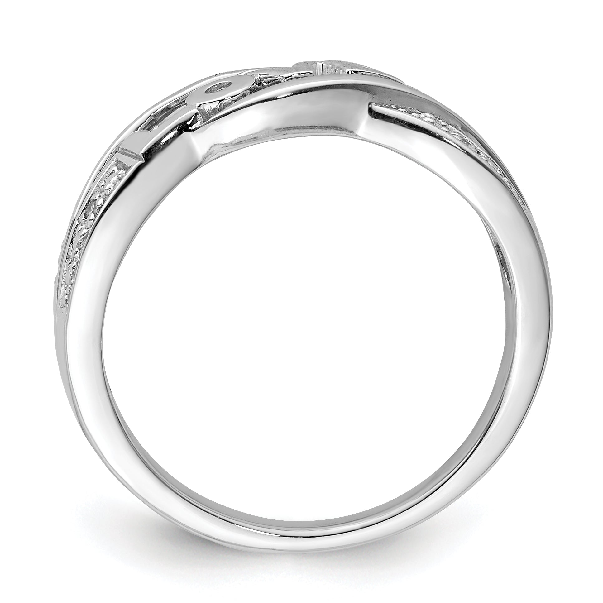 Sterling Silver Rhodium Plated Diamond LOVE Ring Secondary image