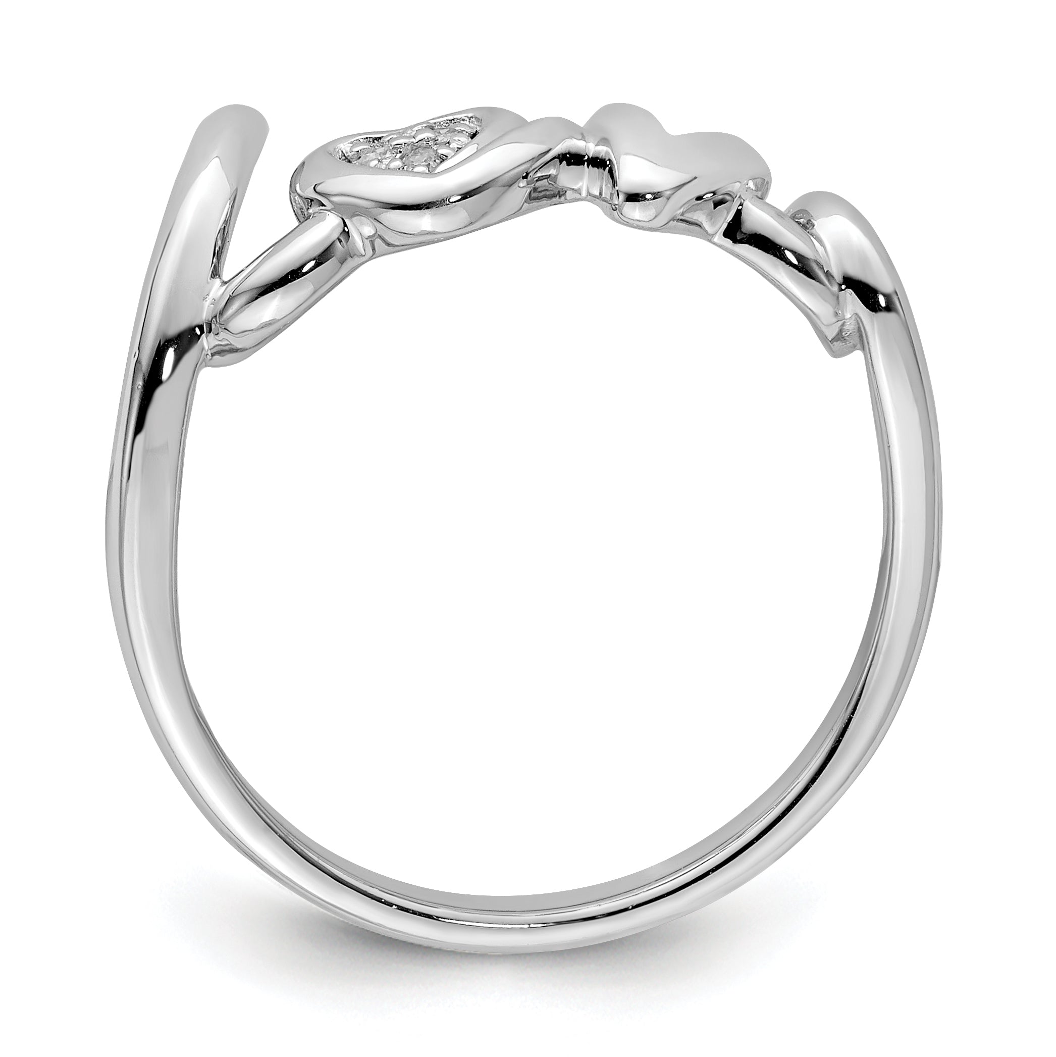 Sterling Silver Rhodium Plated Diamond LOVE Ring Secondary image