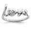 Sterling Silver Rhodium Plated Diamond LOVE Ring