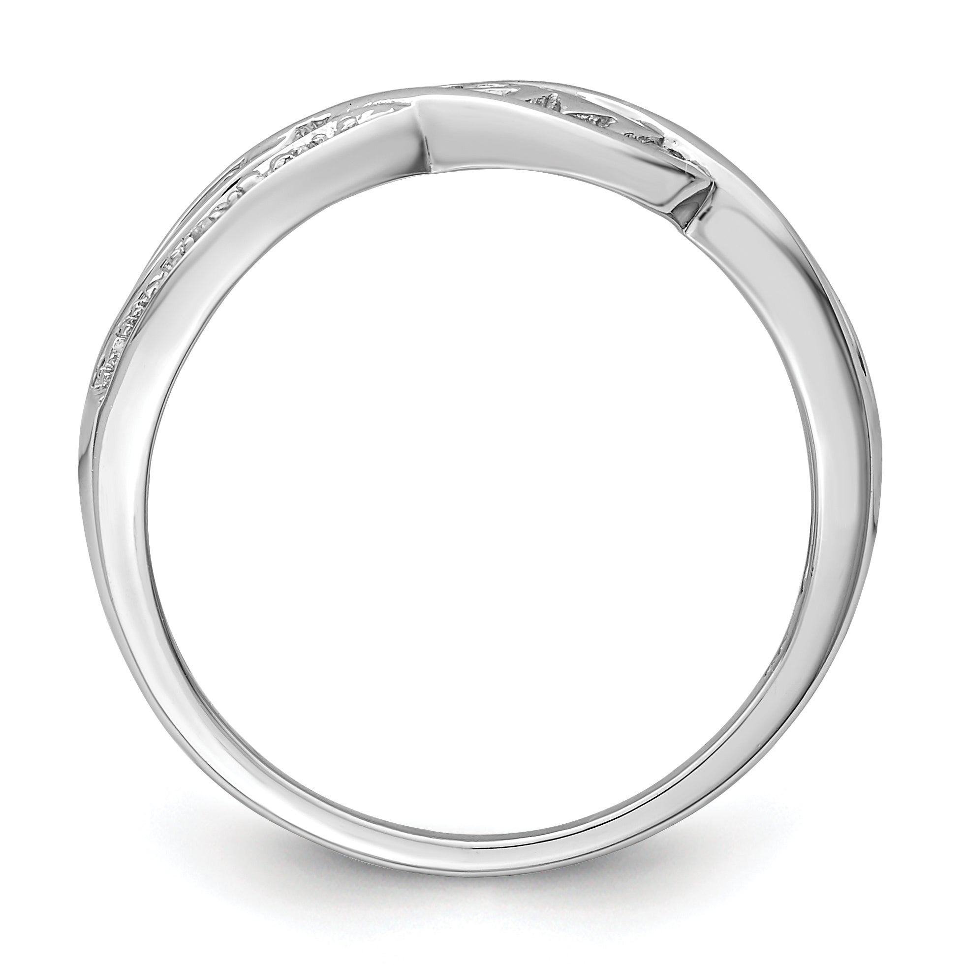 Sterling Silver Rhodium Plated Diamond Heart MOM Ring Secondary image