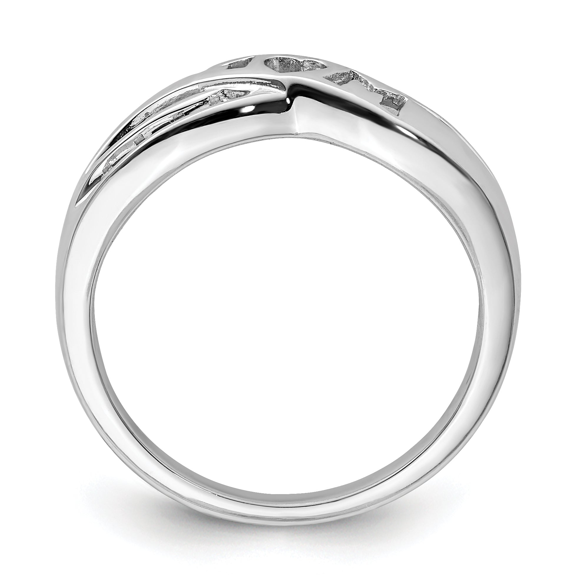 Sterling Silver Rhodium Plated Diamond MOM Ring Secondary image