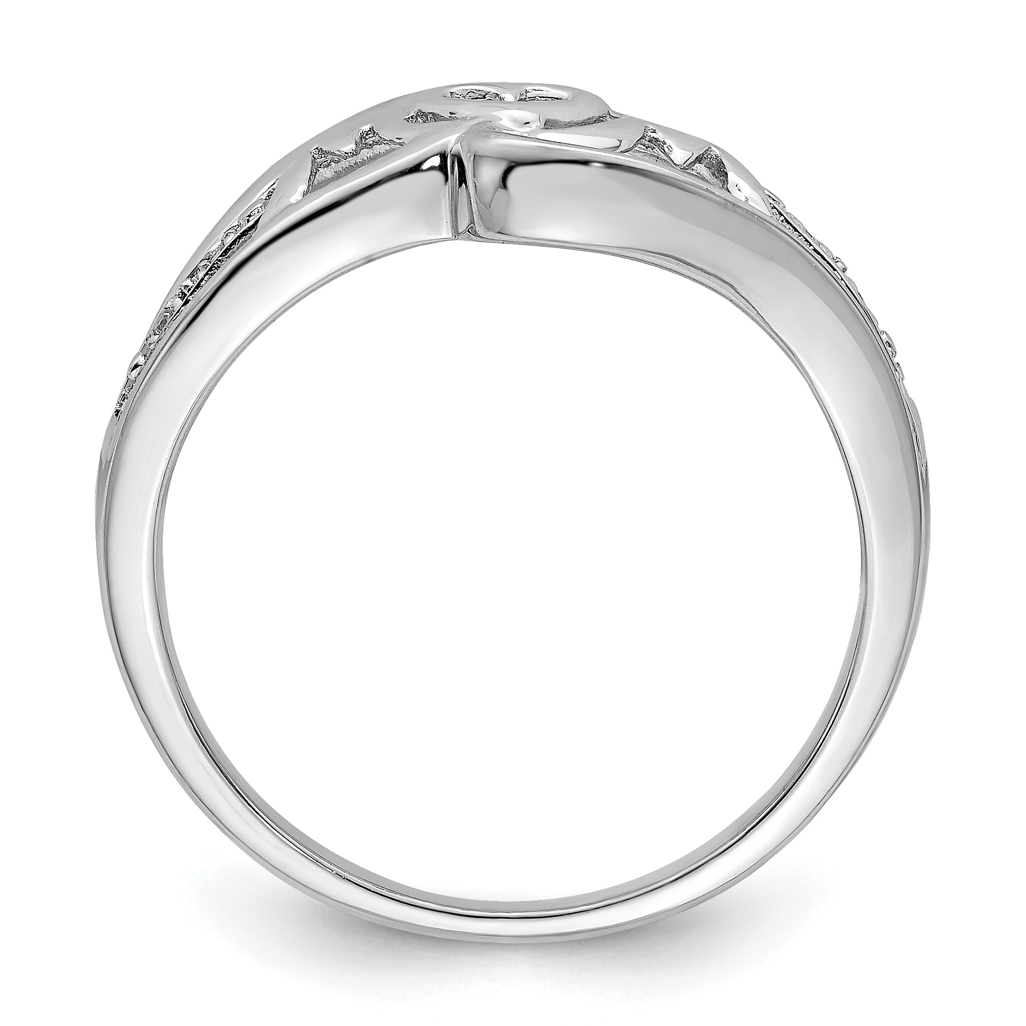 Sterling Silver Rhodium Plated Diamond Heart MOM Ring Secondary image