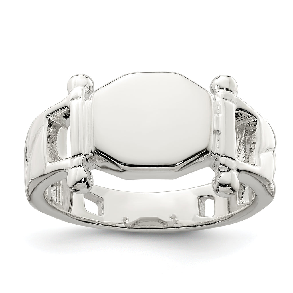 Sterling Silver Fancy Signet Ring