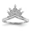 Sterling Silver Rhodium Plated Diamond Crown Ring