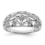 Sterling Silver Rhodium Plated Diamond Ring