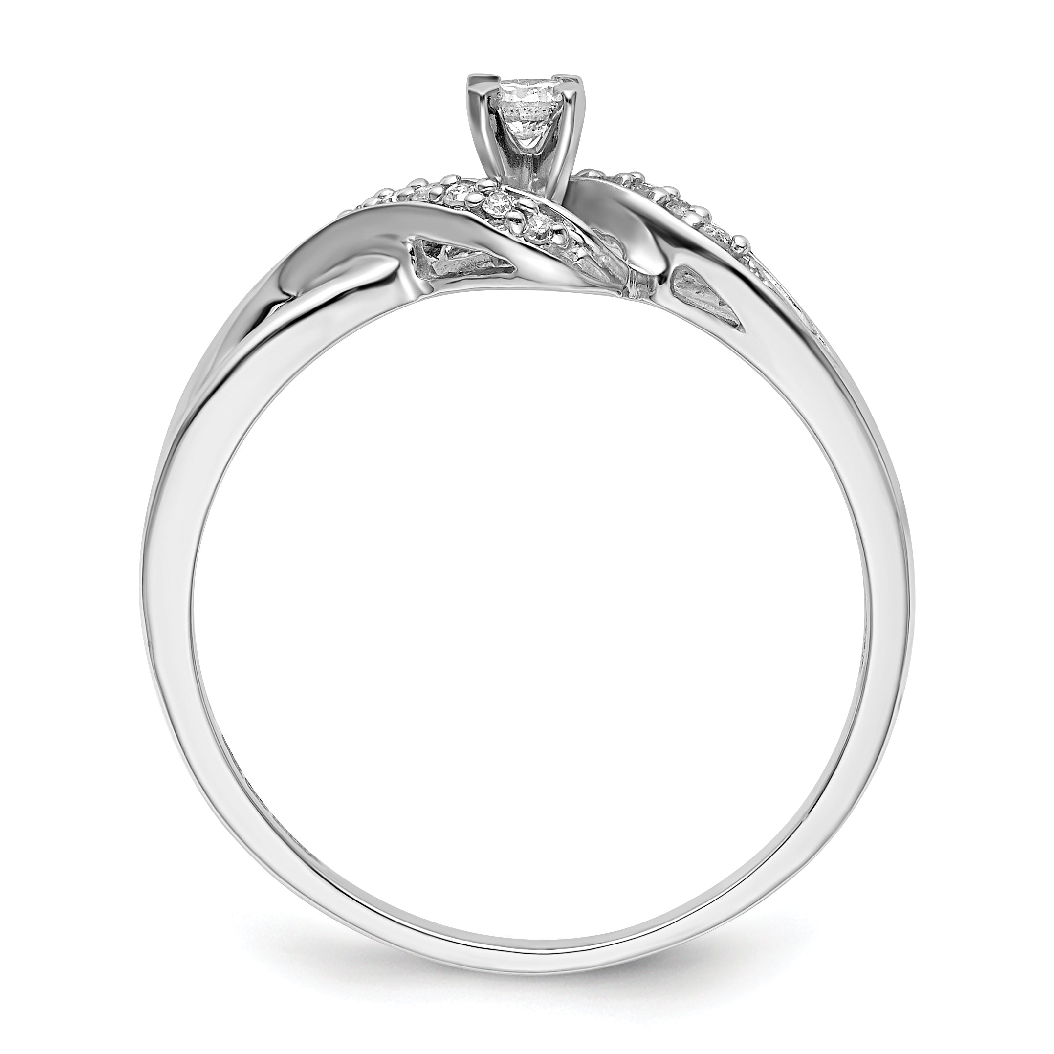Sterling Silver Rhodium Plated Diamond Promise Ring Secondary image
