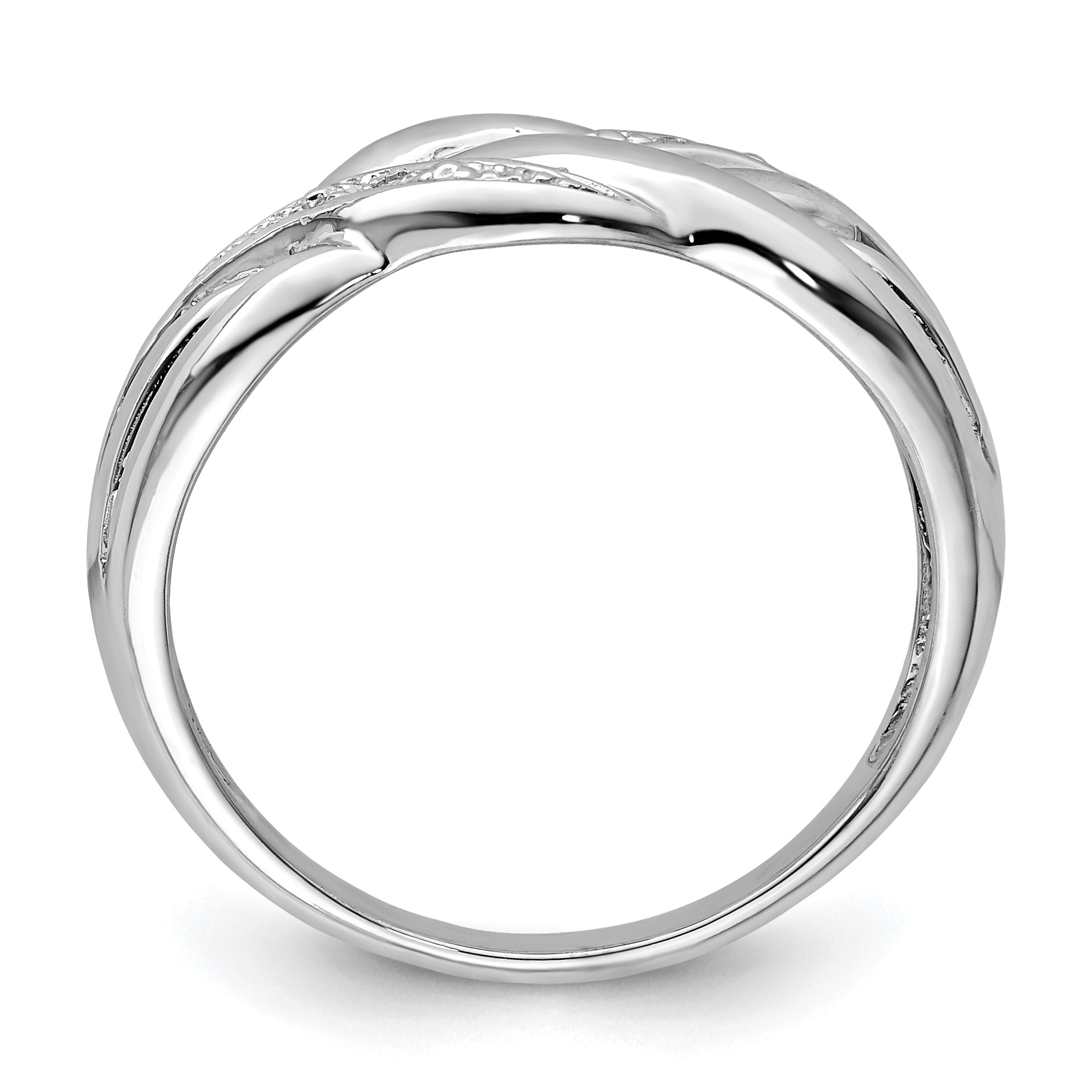 Sterling Silver Rhodium Plated Diamond Ring Secondary image