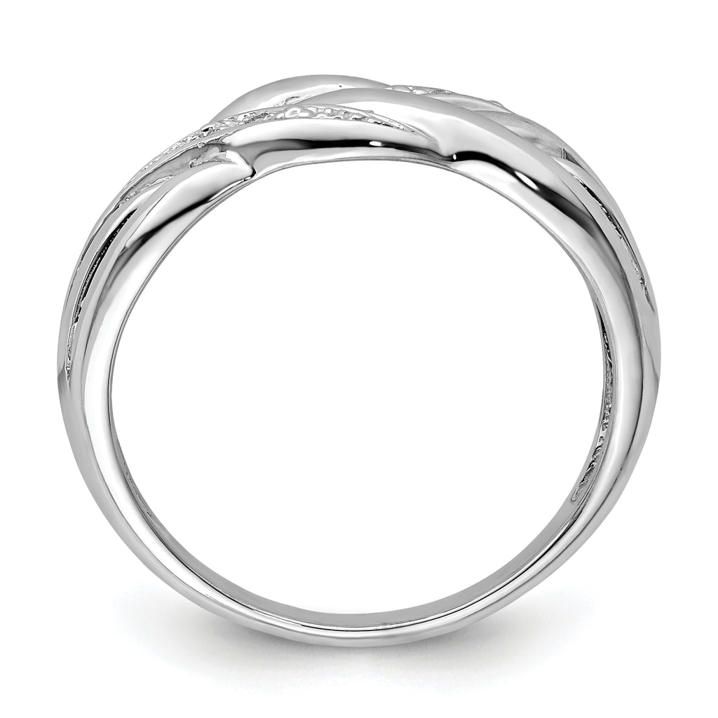 Sterling Silver Rhodium Plated Diamond Ring