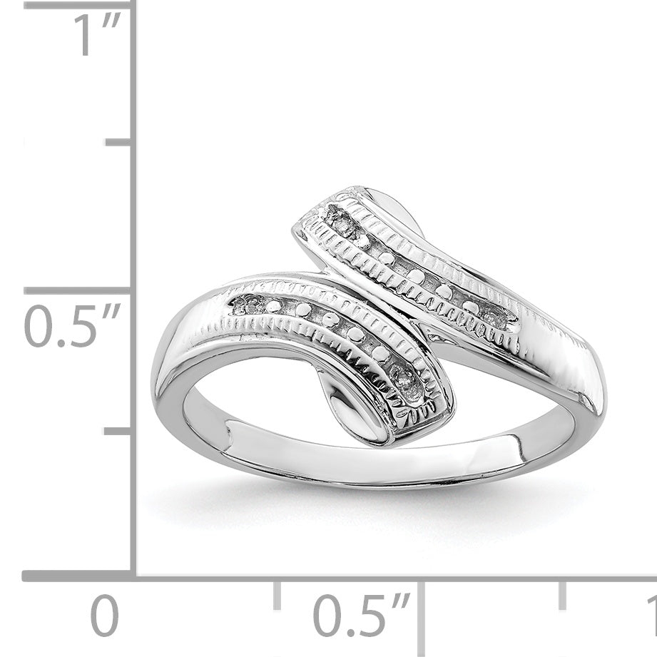 Sterling Silver Rhodium Plated Diamond Ring