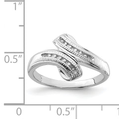 Sterling Silver Rhodium Plated Diamond Ring