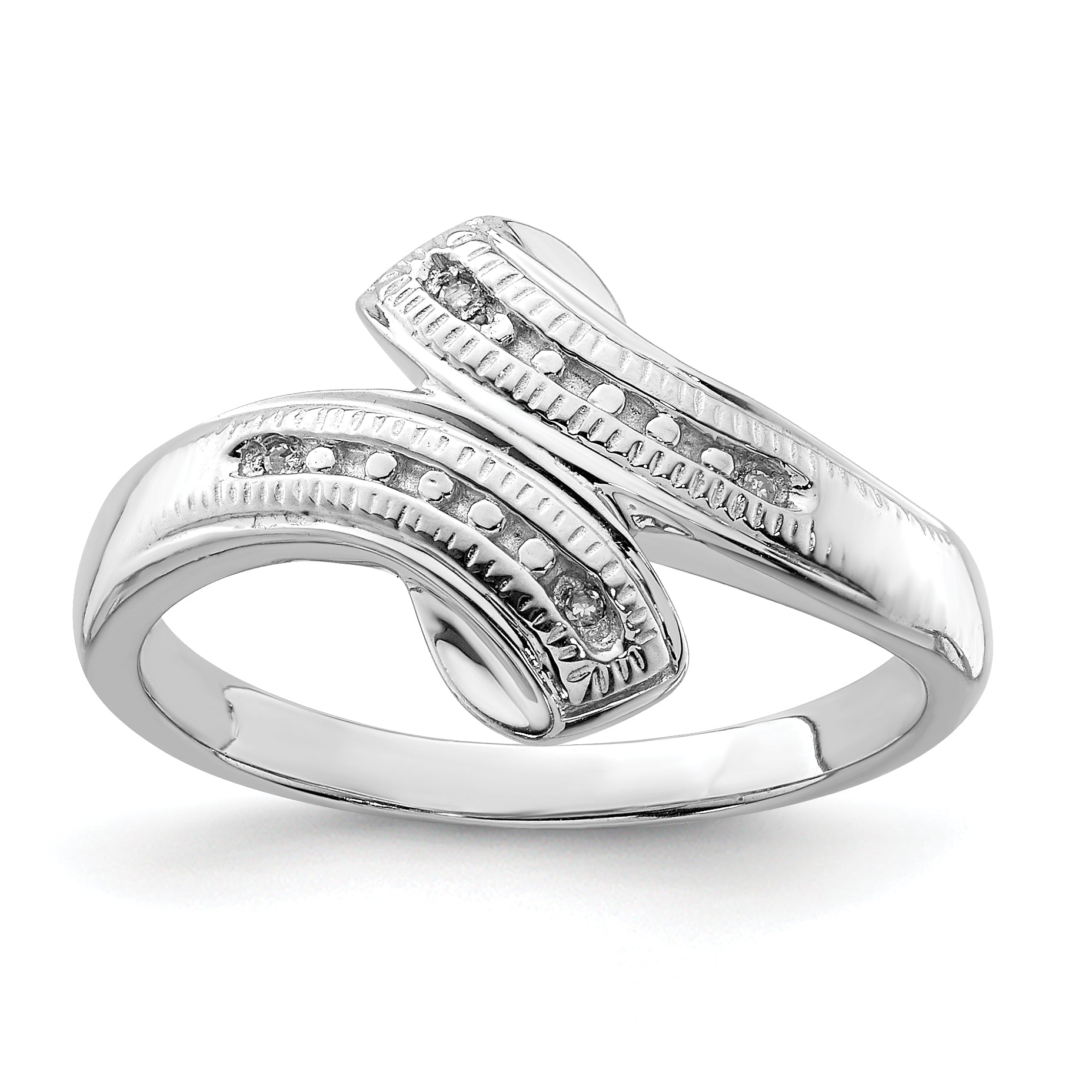 Sterling Silver Rhodium Plated Diamond Ring Main image