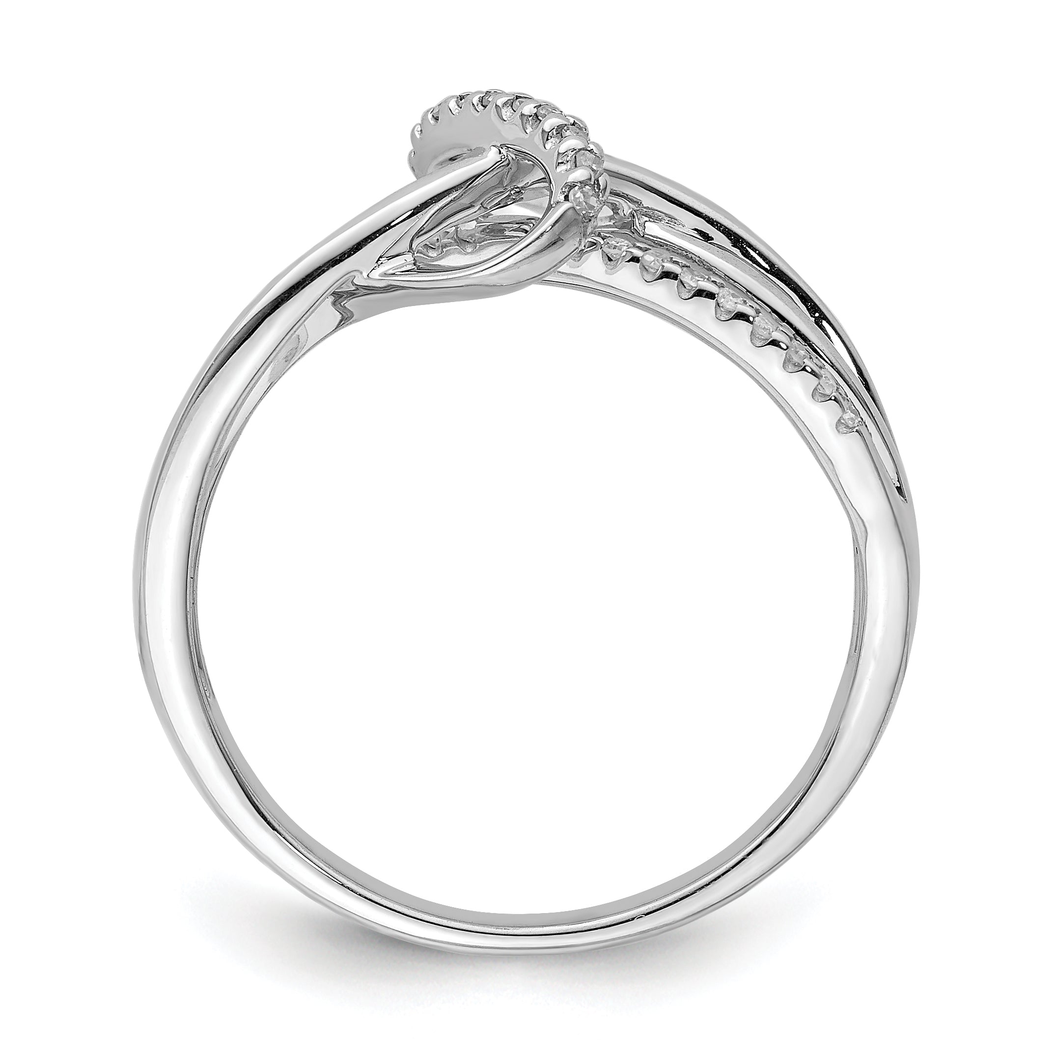 Sterling Silver Rhodium Plated Diamond Fashion Ring Secondary image