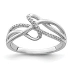 Sterling Silver Rhodium Plated Diamond Fashion Ring