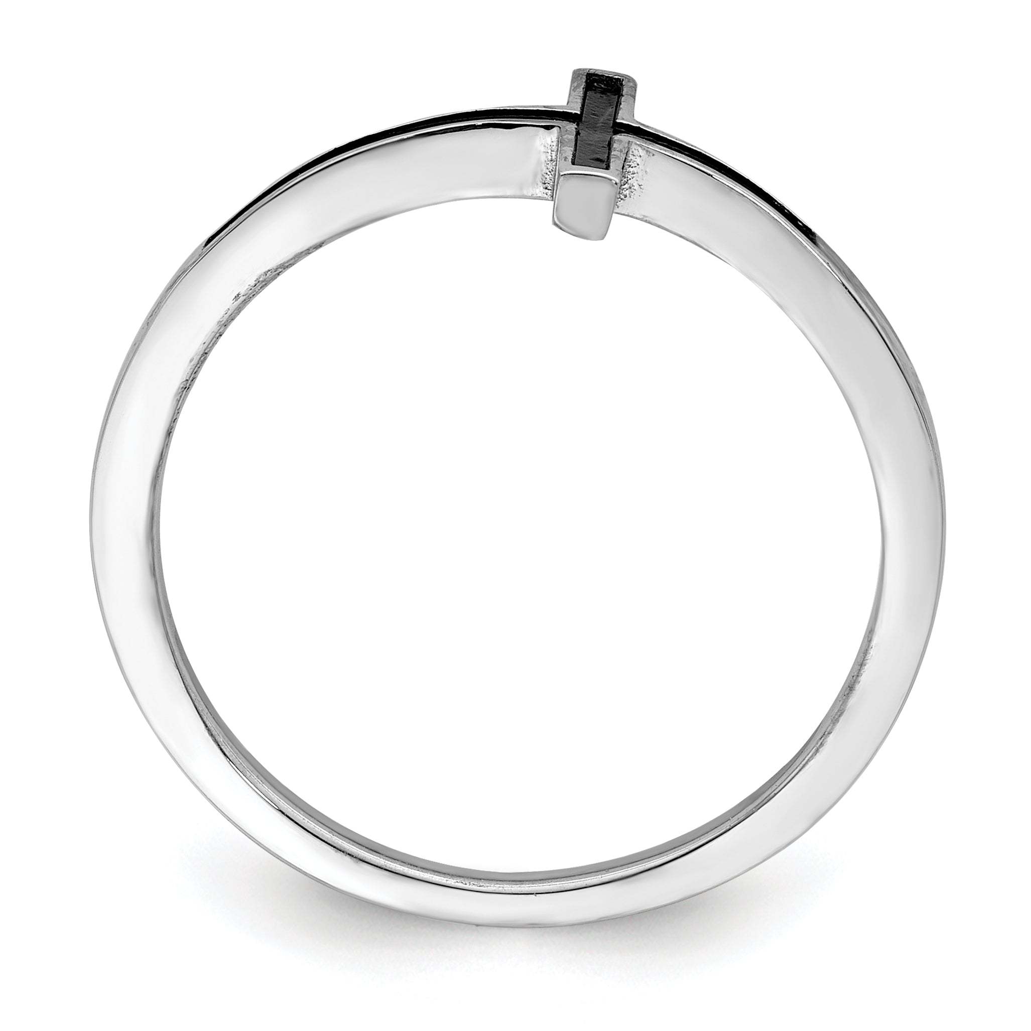 Sterling Silver Antiqued Sideways Cross Ring Secondary image