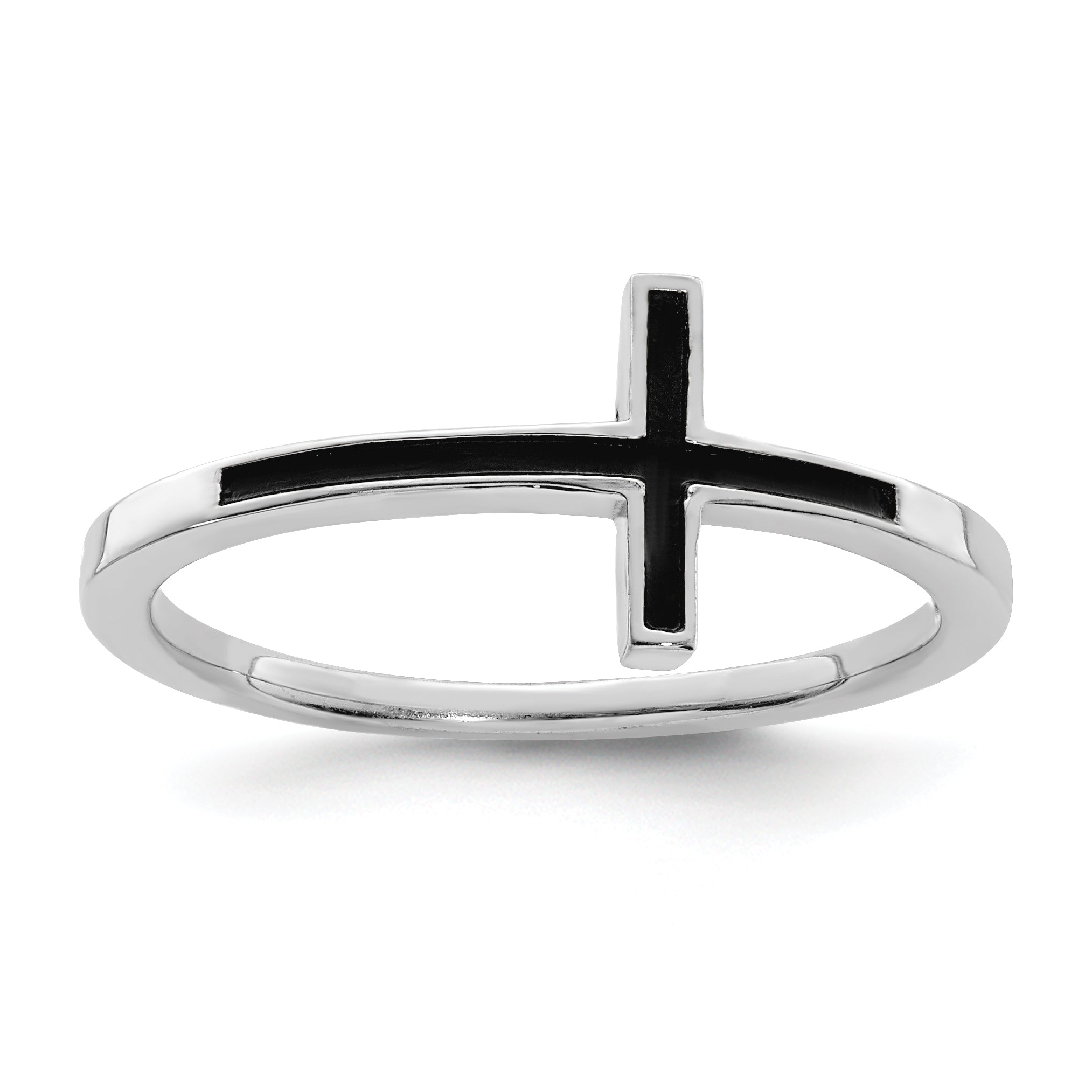 Sterling Silver Antiqued Sideways Cross Ring Main image