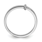 Sterling Silver Rhodium-Plated Sideways CroSterling Silver Ring