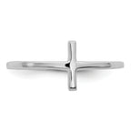 Sterling Silver Rhodium-Plated Sideways CroSterling Silver Ring