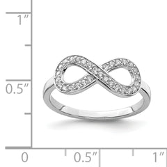 Sterling Silver Rhodium-plated with CZ Infinity Ring