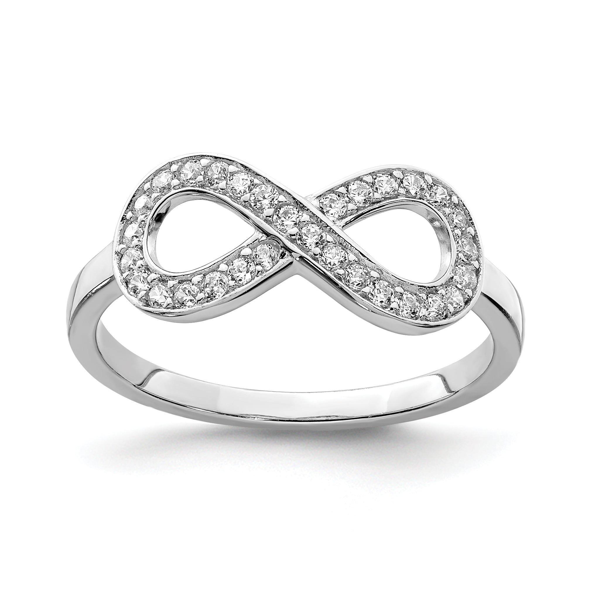 Sterling Silver Rhodium-plated with CZ Infinity Ring Main image