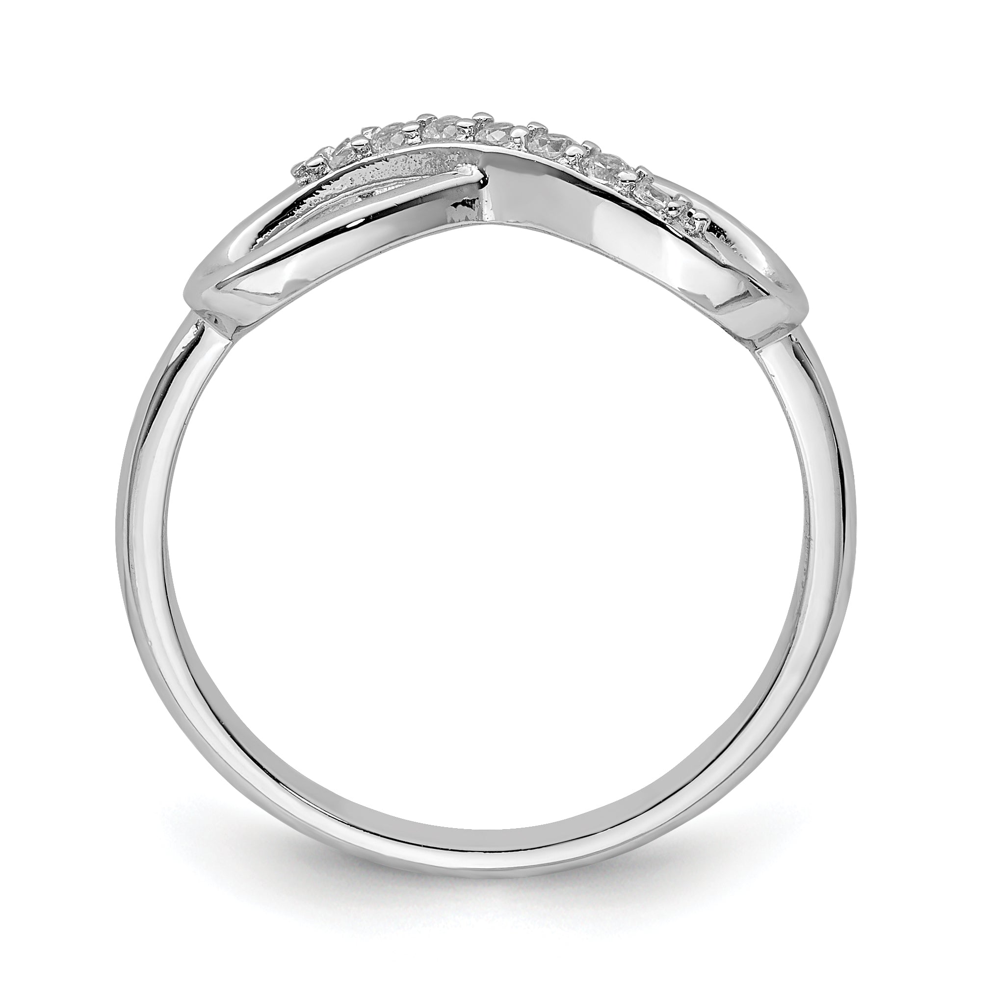 Sterling Silver Rhodium-plated with CZ Infinity Ring