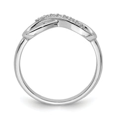 Sterling Silver Rhodium-plated with CZ Infinity Ring