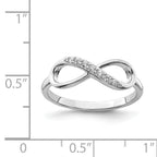 Sterling Silver Rhodium-plated with CZ Infinity Ring