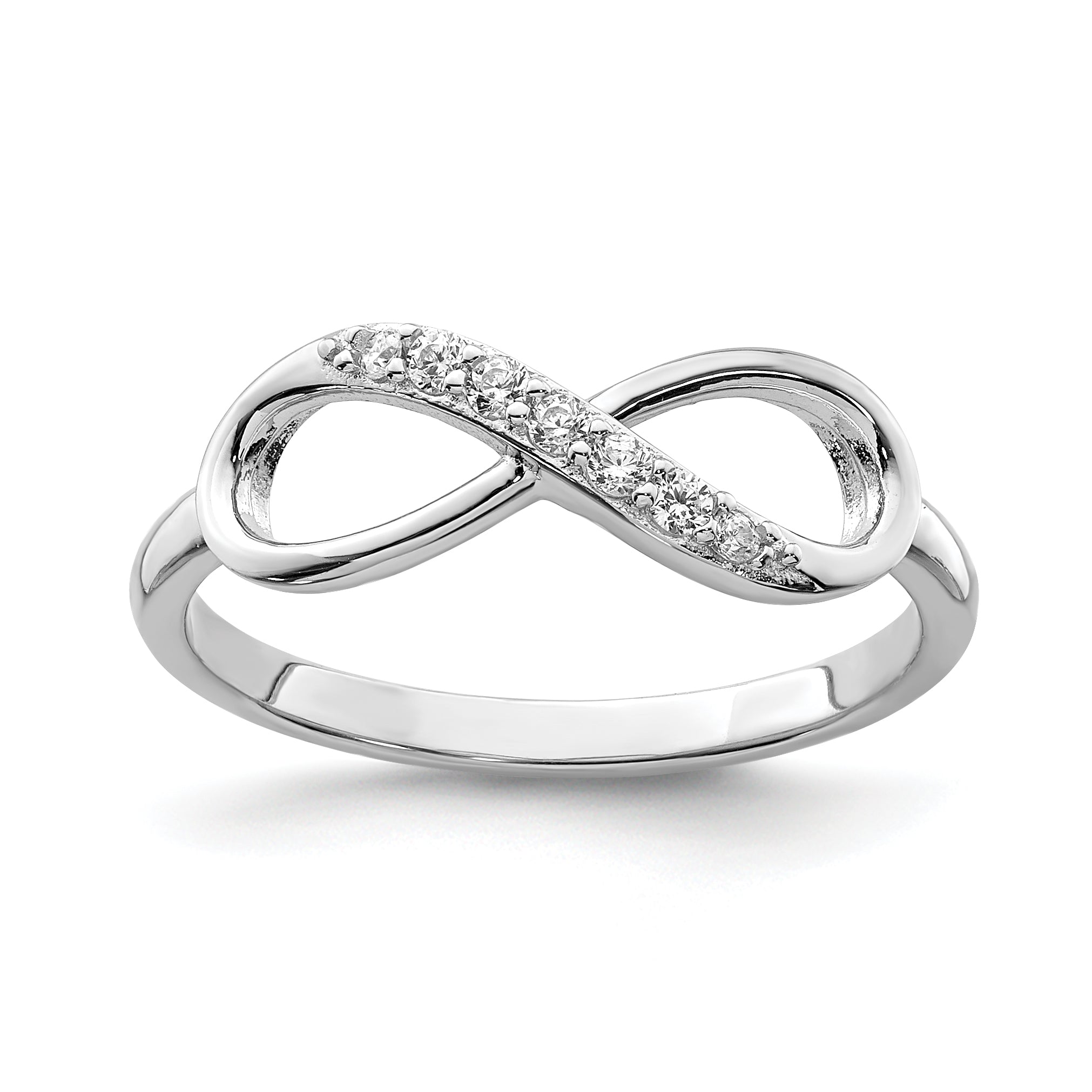 Sterling Silver Rhodium-plated with CZ Infinity Ring Main image