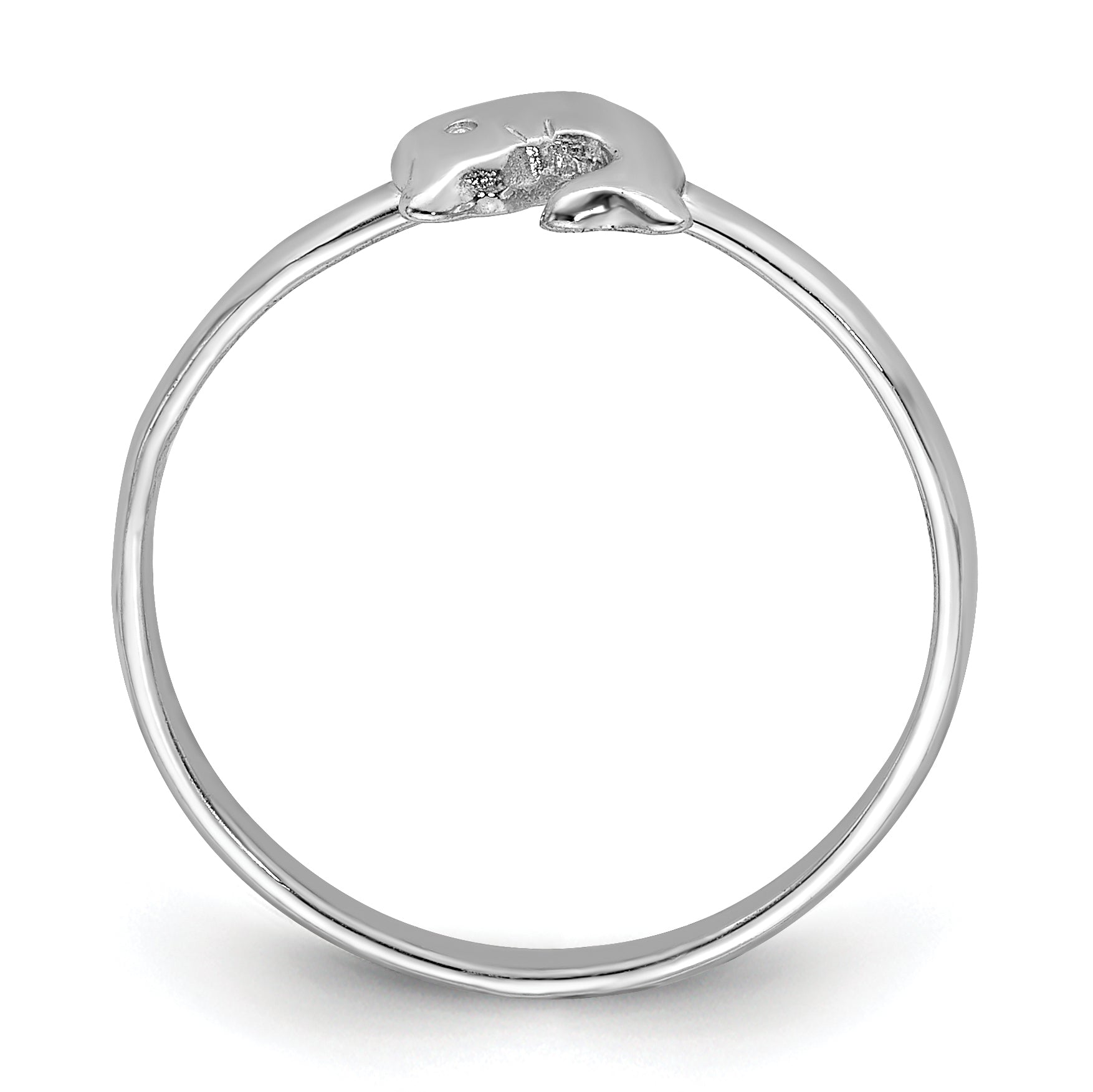 Sterling Silver Rhodium-plated Polished Dolphin Children's Ring