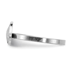 Sterling Silver Rhodium-plated Polished & Textured Horse Children's Ring