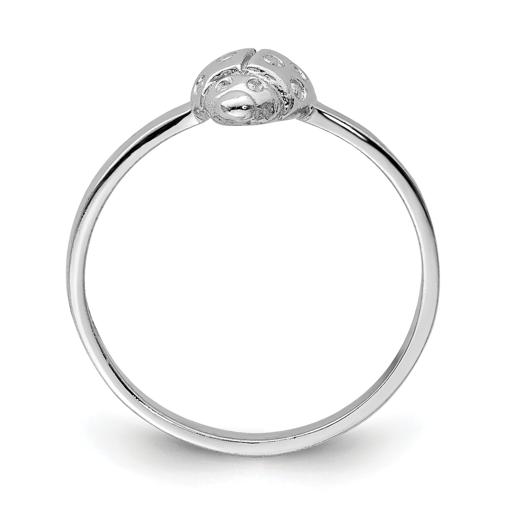Sterling Silver Rhodium-plated Polished Ladybug Children's Ring Secondary image