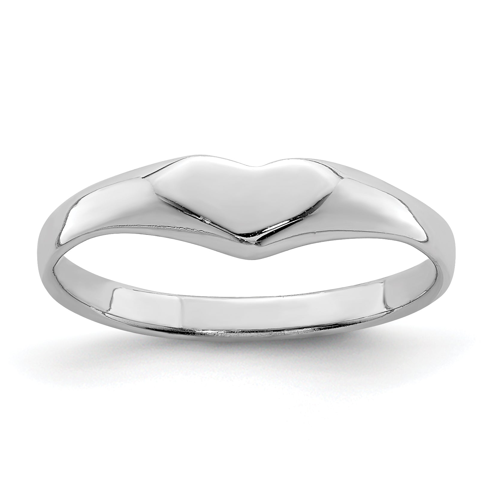 Sterling Silver RH-plated Polished Elongated Heart Children's Ring Main image
