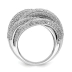 Sterling Shimmer Sterling Silver Rhodium-plated 536 Stone Pav‚ CZ Ring