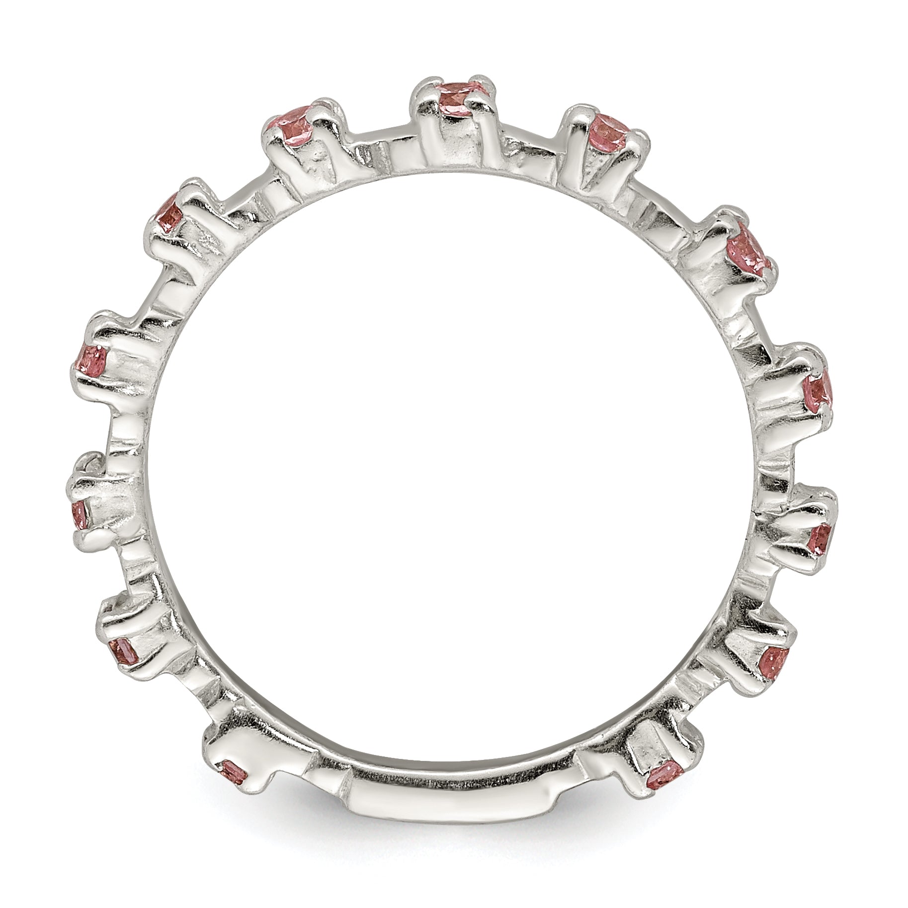 Sterling Silver Polished Pink CZ Children's Ring Secondary image