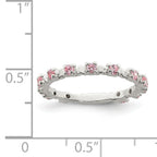 Sterling Silver Polished Pink CZ Children's Ring