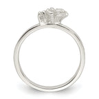 Sterling Silver Clear CZ Rose Kid's Ring
