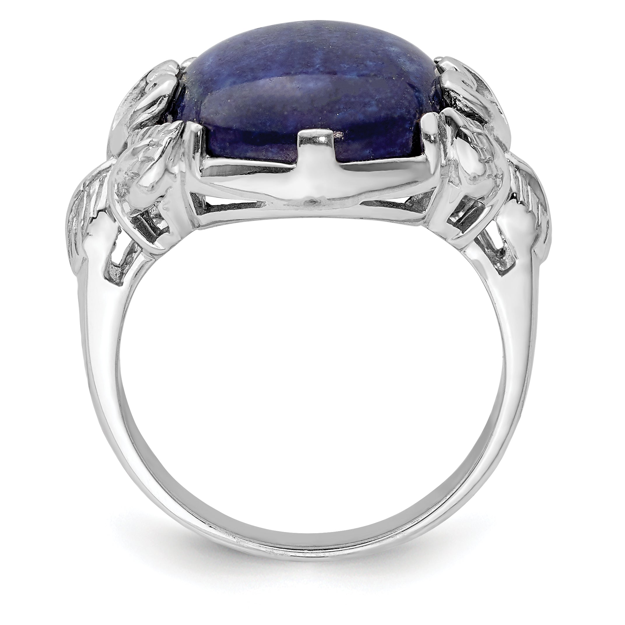 Sterling Silver Rhodium-plated Lapis Lazuli Ring Secondary image